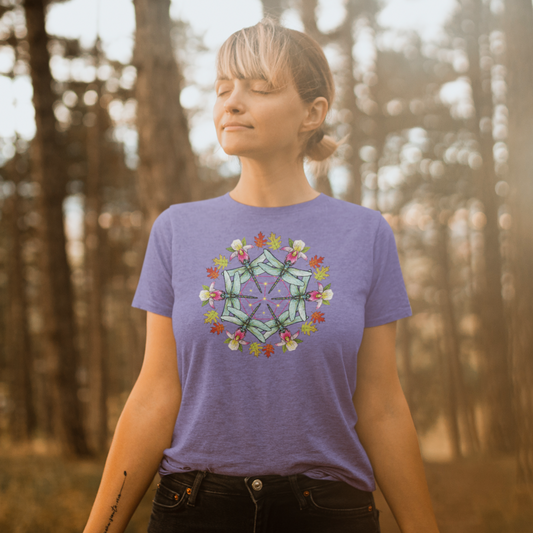 Dragonfly Sacred Geometry Mandala Short Sleeve T-shirt