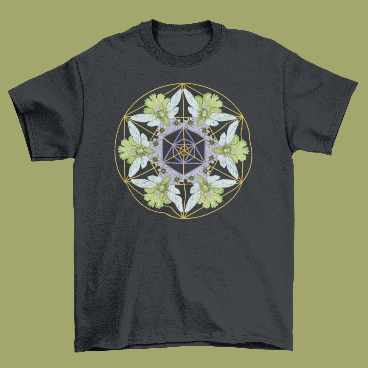Cicada Sacred Mandala Short Sleeve T-shirt