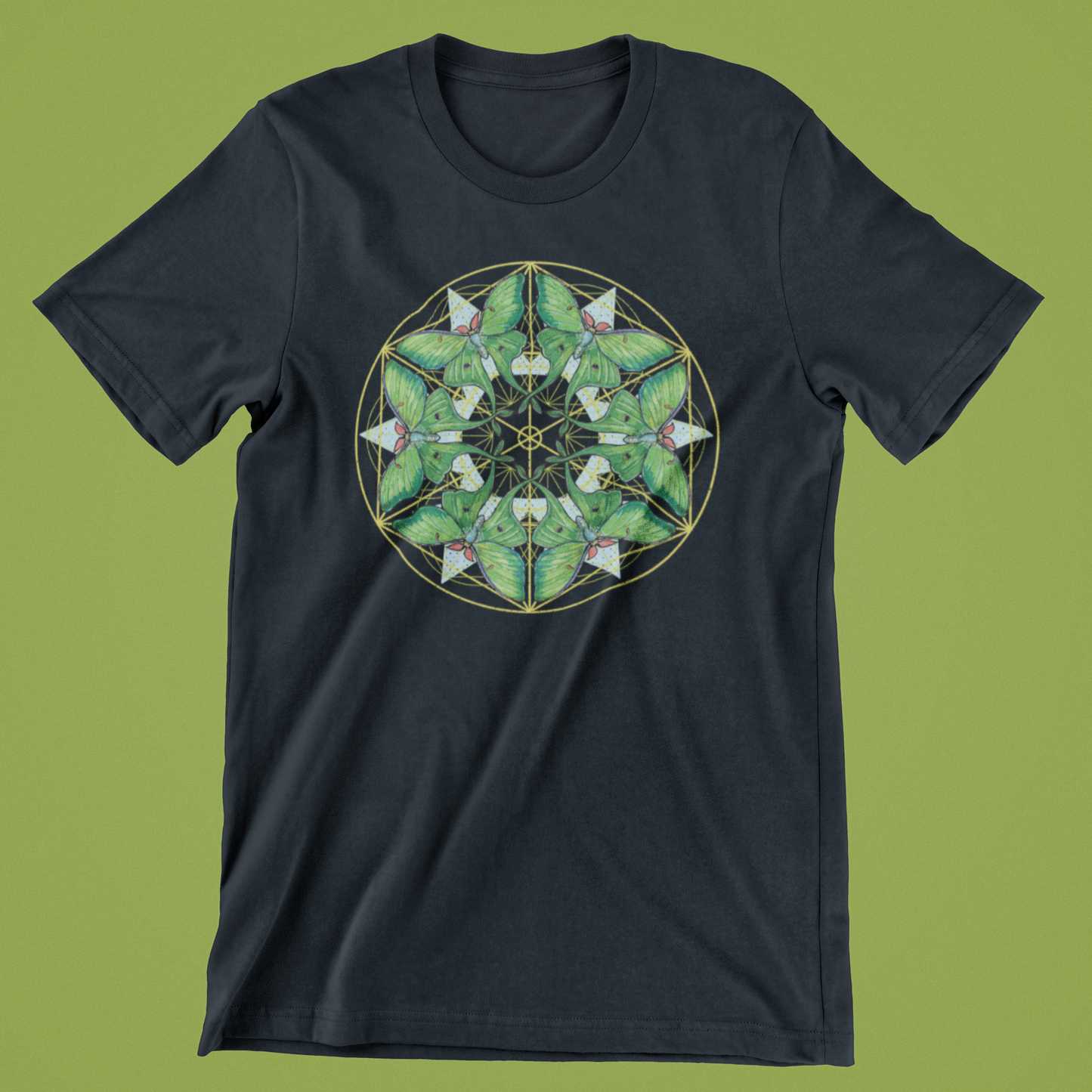 Luna Moth Mandala design t-shirt