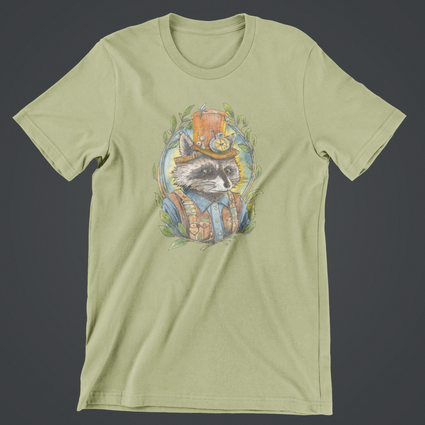 Steampunk Raccoon T-Shirt Design by Robert R Norman