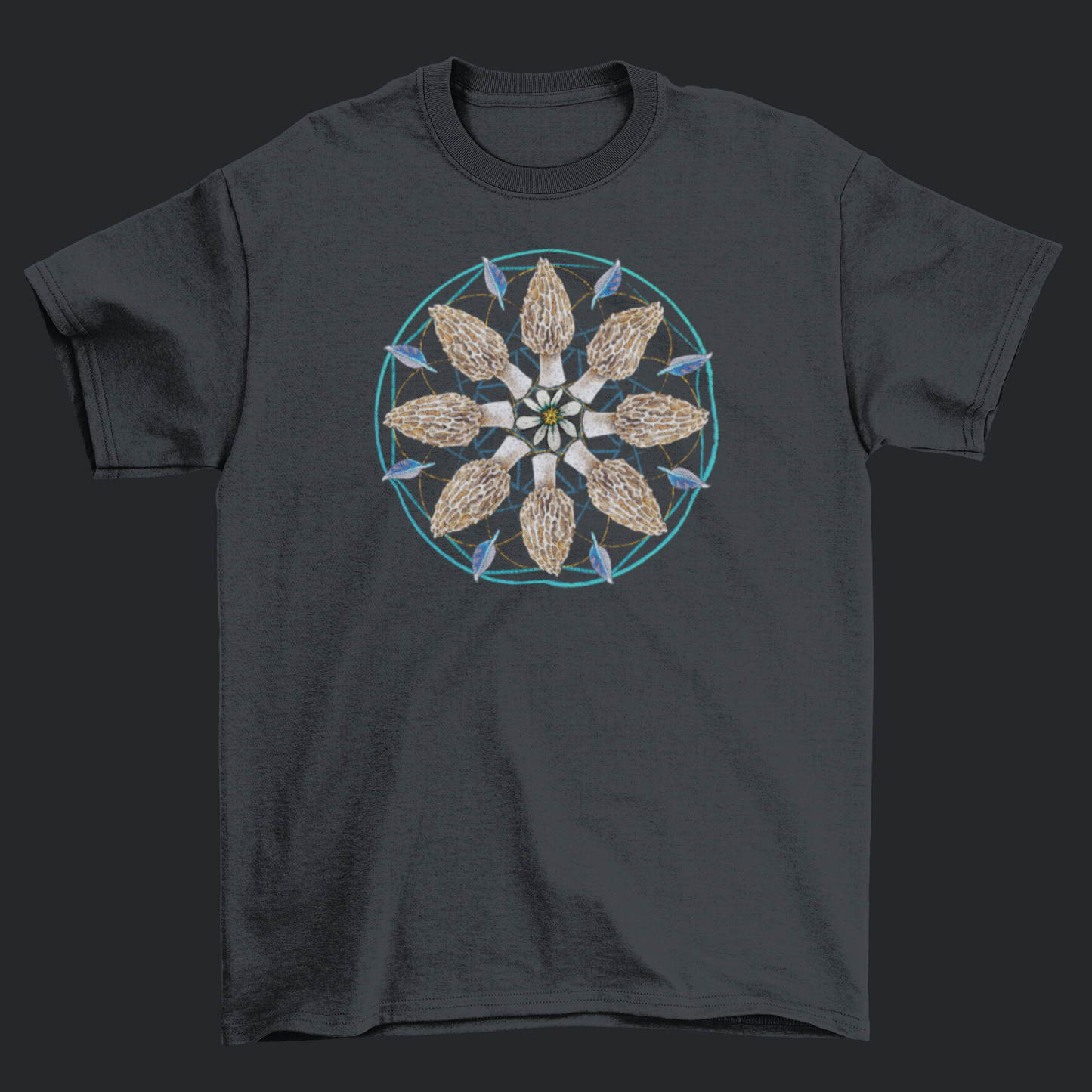 Morel Mushroom Mandala Short Sleeve T-shirt