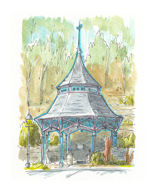 Crescent Spring Gazebo - Signed Open Edition Print by Robert R Norman