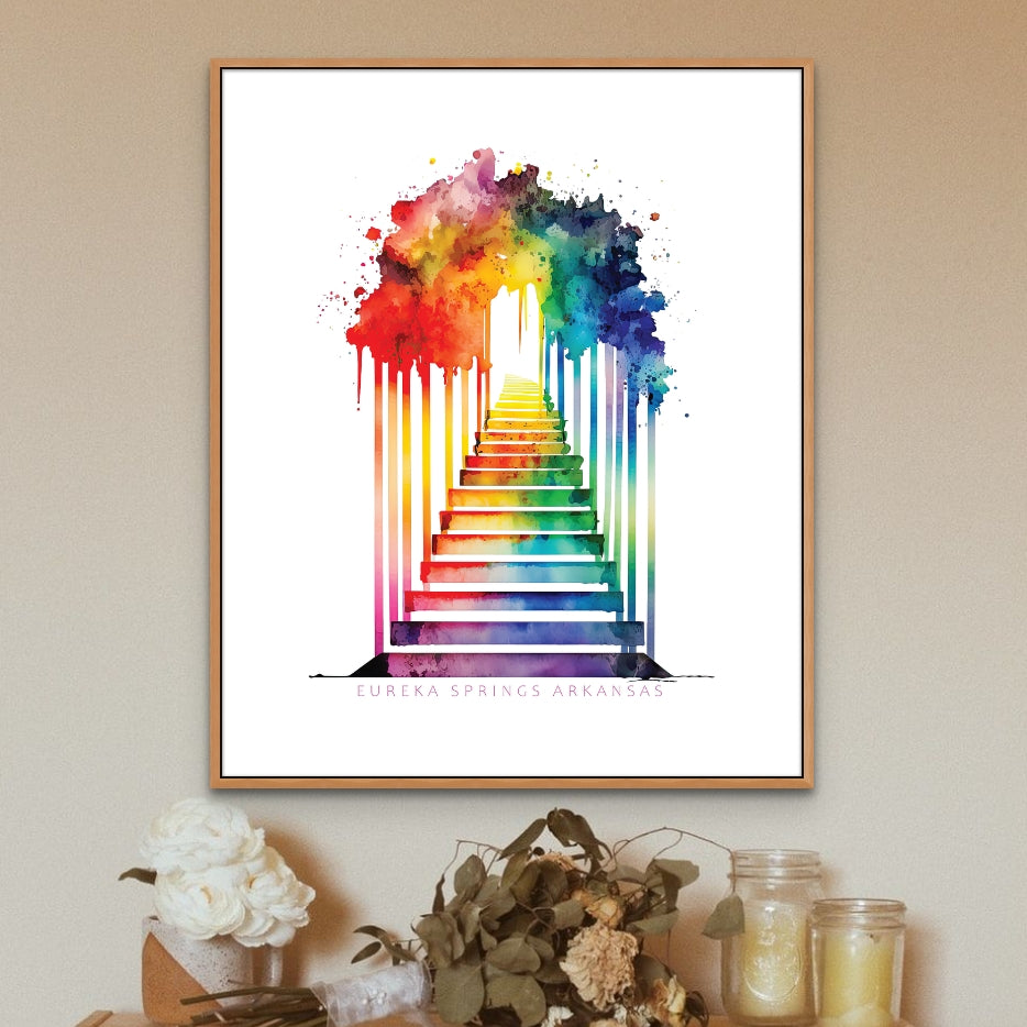 The rainbow stairs of Eureka Springs. Open Edition Print.