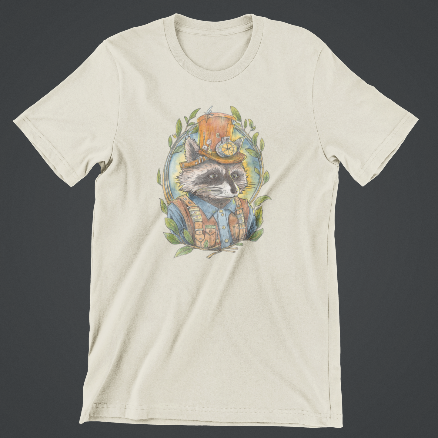 Steampunk Raccoon T-Shirt Design by Robert R Norman