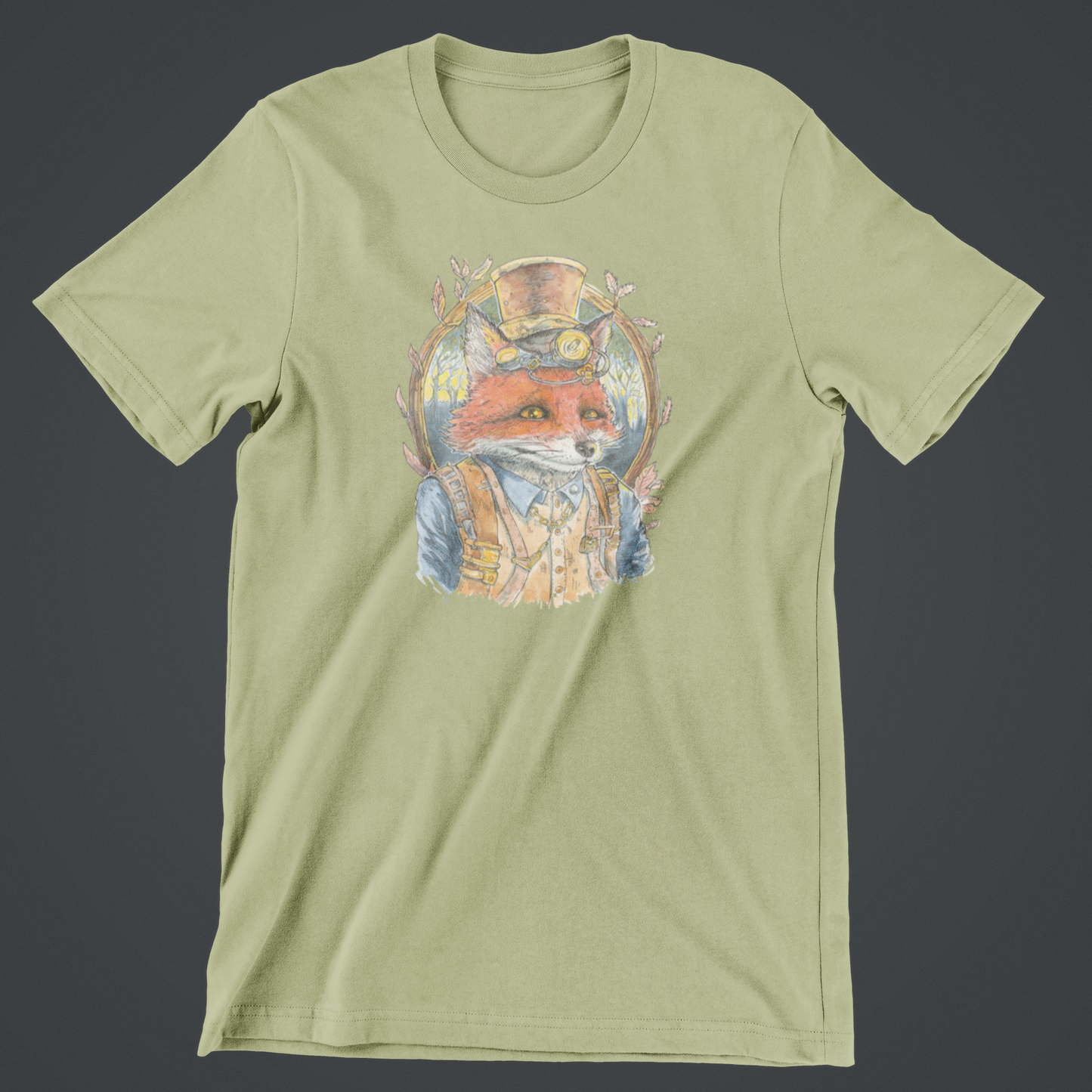 Steampunk Red Fox T-Shirt Design