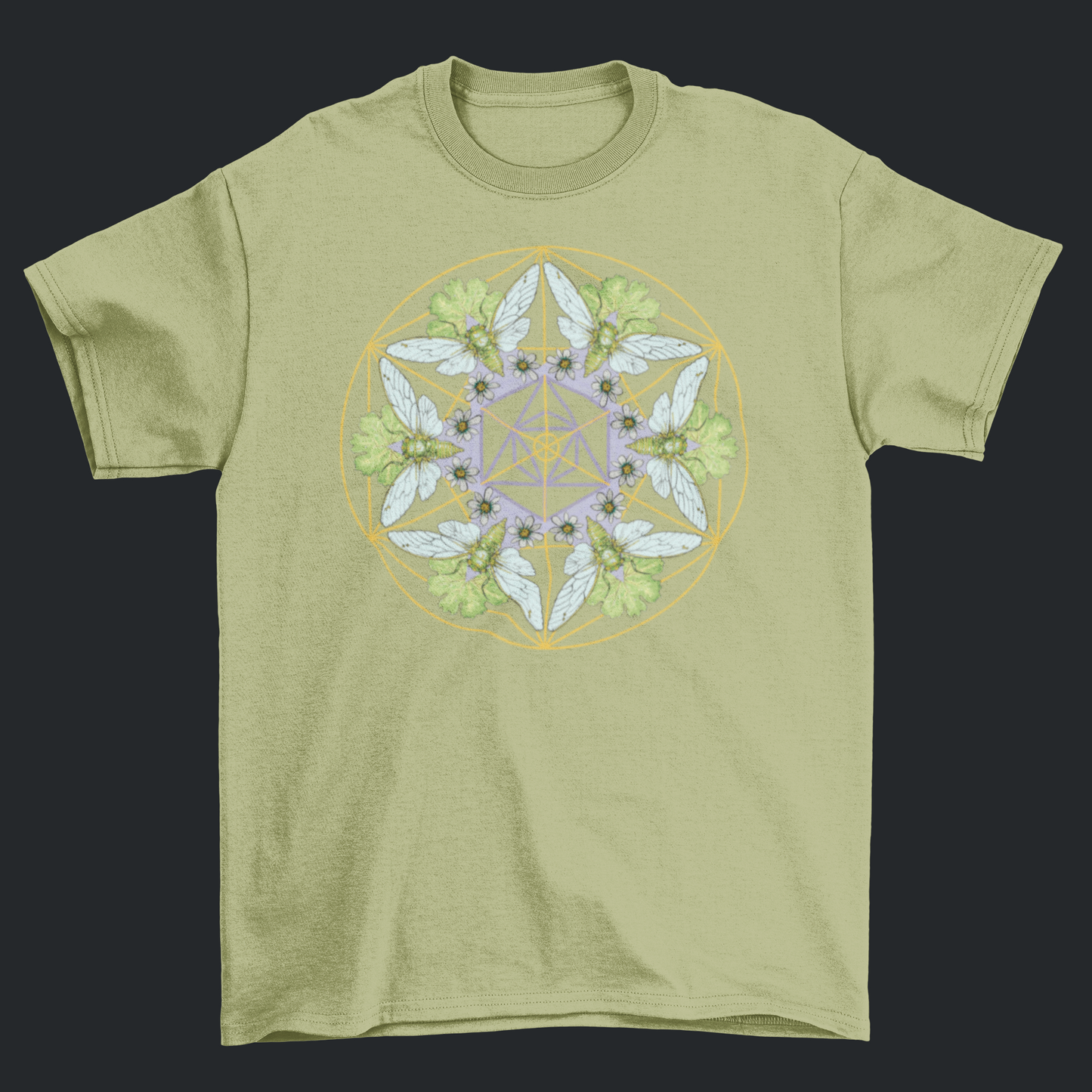 Cicada Sacred Mandala Short Sleeve T-shirt
